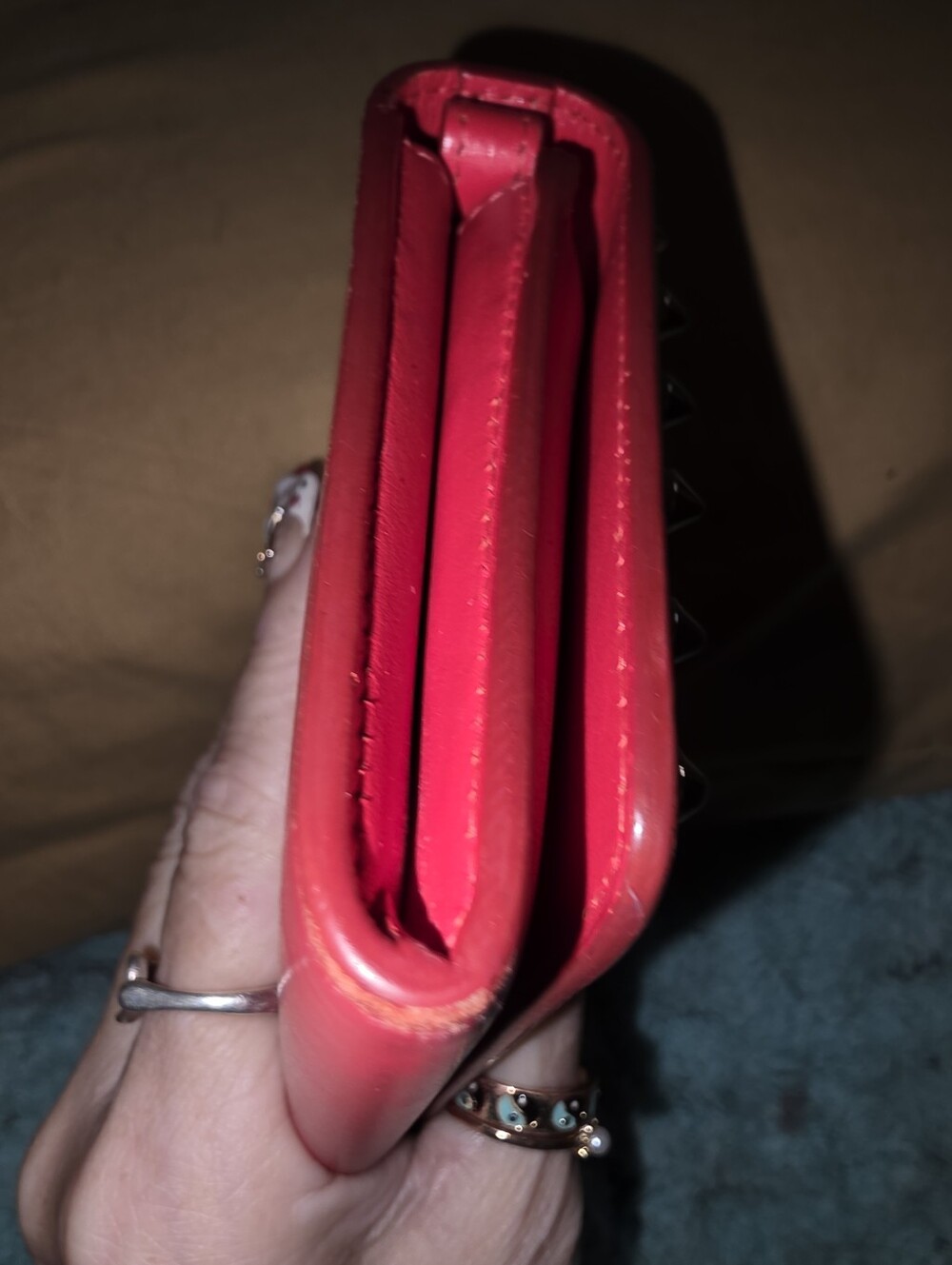 Christian Louboutin Macaron Spiked Continental Wallet With Clutch Strap - Picture 4 of 15